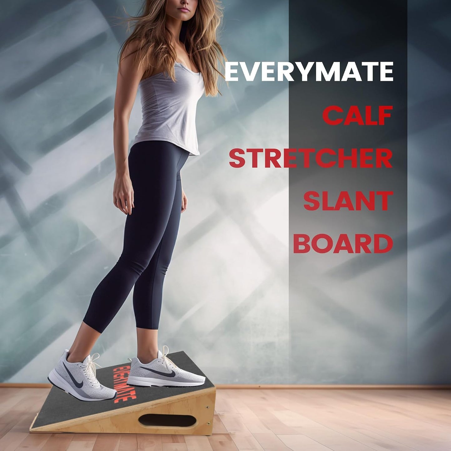 Slant Board Calf Stretcher, Non-Slip Heel Elevated Squat Wedge Block for Weightlifting and Calf Stretching, Knees Over Toes Equipment 1000LB