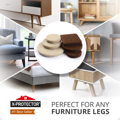 Felt Furniture Pads X-PROTECTOR 235 PCS Premium Furniture Pads - Felt Pads Furniture Feet Best Wood Floor Protectors - Protect Your Hardwood & Laminate Flooring! | Furniture Feet Best Wood Floor Protectors - Protect Your Hardwood & Laminate Flooring!