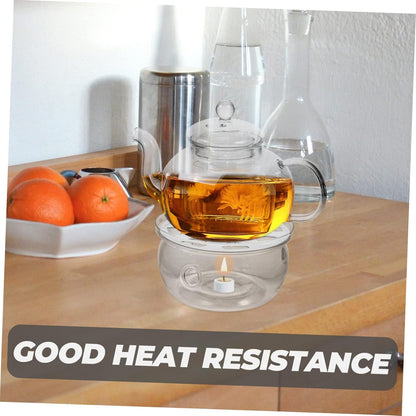 STOBAZA Household Glass Teapot Warmer Non-Slip Base Elegant Tea Heating Tool for Maintaining Warmth Gatherings and Special Occasions