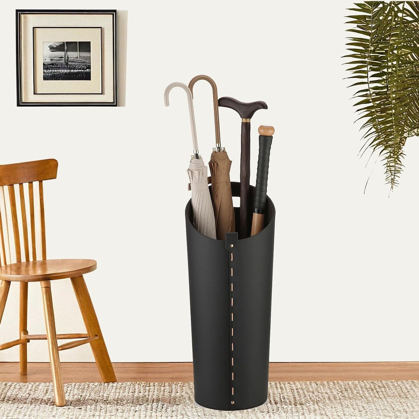 Tall Umbrella Holder White That won't Tip Over and Removable Drip Water Tray Modern Farmhouse Home Decor Umbrella Bucket Rack Can Storage 10 Different Sizes of Golf Umbrellas Canes etc