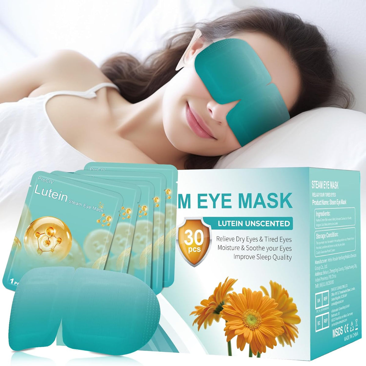 Steam Eye Mask,Warm Eye Compress for Dry Eyes Sleep Mask,Hot Auto Heated Eye Masks Relaxing Items for Women Moist Heat for Eyes Soothing Eye Fatigue,Disposable EyeMask for SPA Essentials