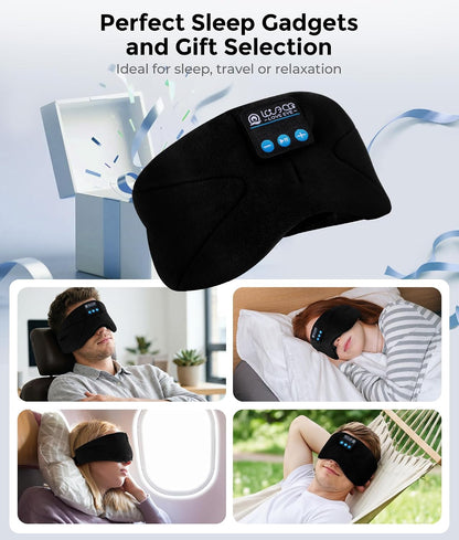 LOVE EYE Sleep Headphones Bluetooth 5.4 Sleeping Eye Mask Wireless Music Earphones with Built-in HD Speakers for Side Sleepers Cotton Sleeping Headphones for Women Men Gifts (Lavender Purple)