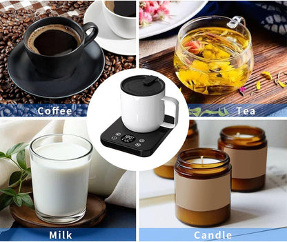 GOWENIC Electric Mug Warmer, Fast Heating12H Timer Auto Shut Off 9 Temperature Settings Cup Warmer Portable Heater with Display for Beverage Tea Water Milk (US Plug)