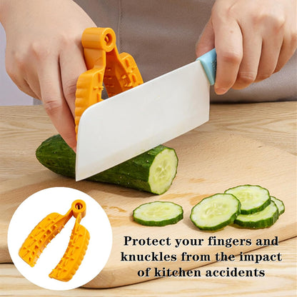 2 Pcs Food Slicer Hand Guard Professional Vegetable Grater Finger Guard Mandoline Holder for Kitchen(Yellow, Green)