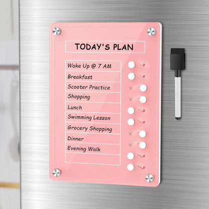 NiHome Chore Chart for Kids & Adults, Magnetic to Do List Board w/Stand | Acrylic Dry Erase Checklist & Routine Task Board, Fits Fridge Or Desk, 10 Sliders, ADHD Tools For Family Home Office School