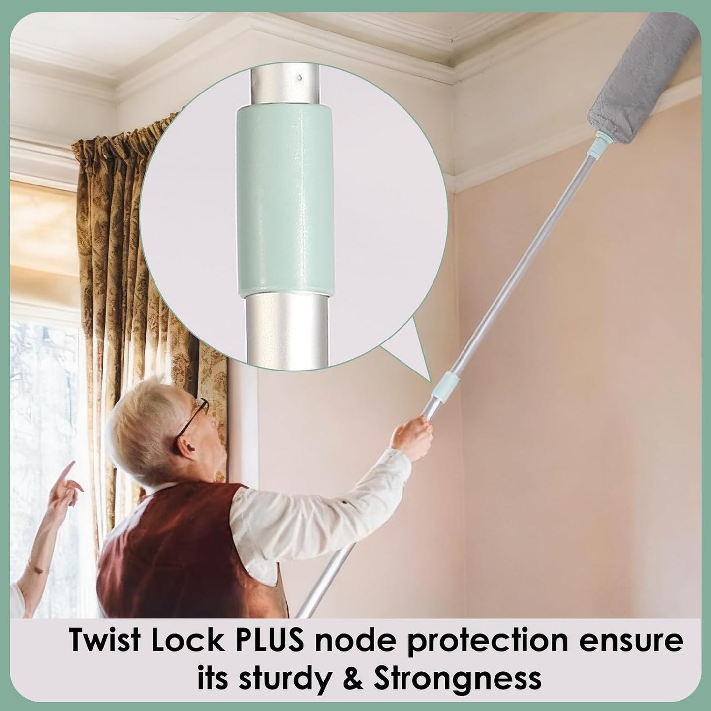 Retractable Gap Dust Cleaner, Long Handle CleaningTool with 3 Washable Microfiber Dusting Cloths, Duster Brush for Cleaning Under Appliances