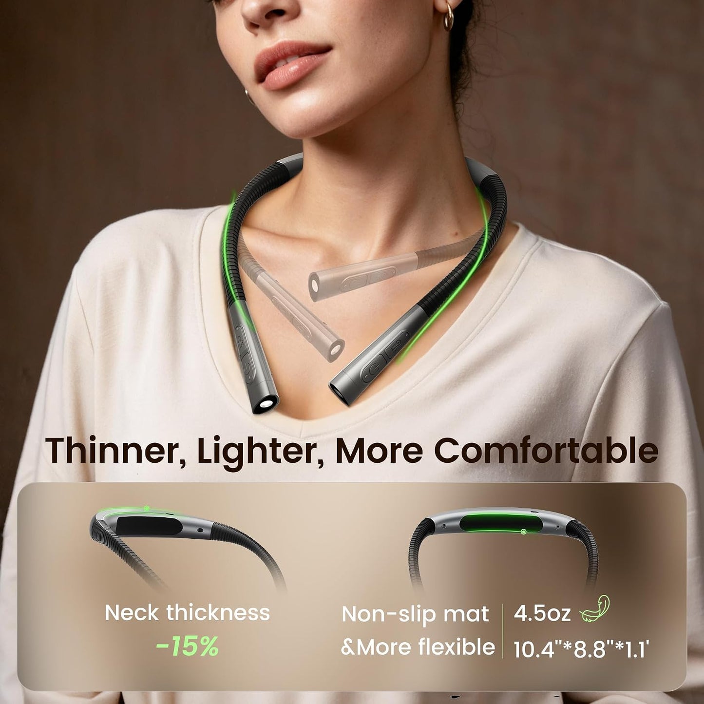 Glocusent Upgraded Neck Light,100Hrs Slimmer Reading Light for Books in Bed | 5 Color & 5 Brightness Book Light,Rechargeable Reading light, Crocheting,Knitting Repairing,Crafting, Book Lovers,Christmas