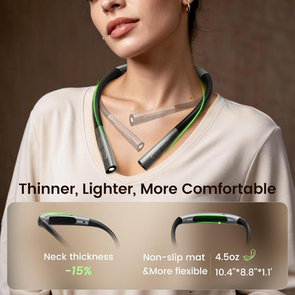 Glocusent Upgraded Neck Light,100Hrs Slimmer Reading Light for Books in Bed