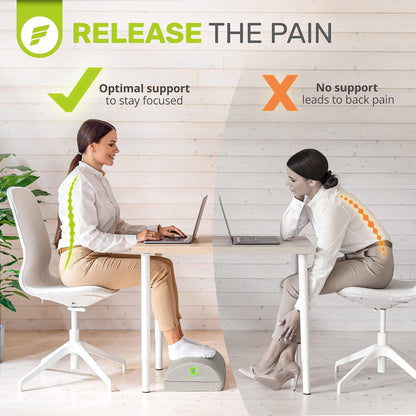 ErgoFoam Foot Rest for Under Desk at Work Adjustable - Chiropractor-Endorsed, High-Density Foam, Velvet (Black)