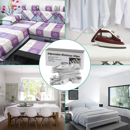 Bed Sheet Holder Straps- Adjustable Fitted Sheet Clips Bed Sheet Fastener Suspenders Elastic Gripper Holder Used for Bed Sheets,Mattress Covers, Sofa Cushion(Set of 4)