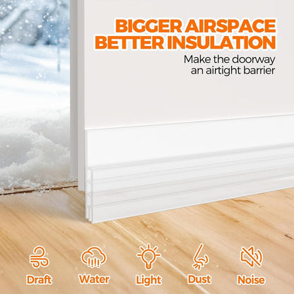 Holikme Door Draft Stopper 41inch Weather Stripping Door Seal Sweep | Under Door Draft Insulator Strong Adhesive Silicone Garage Window Strip Blocker Cold Air & Noise, Easy Install Save Energy