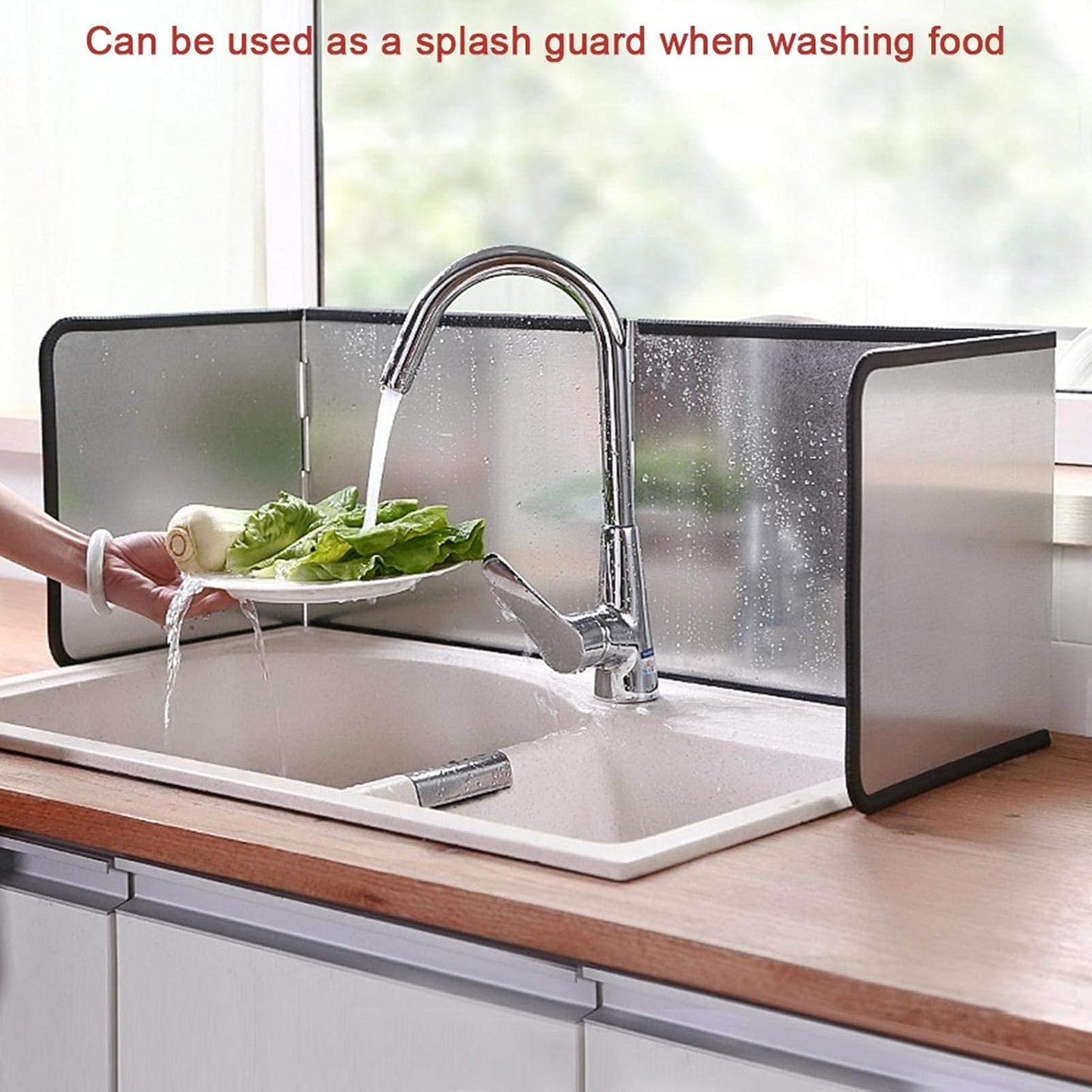 Splatter Guard for Stove 4 Sided,Stainless Steel Grease Splatter Guard | Splatter Screens for Stove Splash Guard,Anti Splatter Shield Guard,Splatter Guard Foldable Stovetop Shield Nonstick
