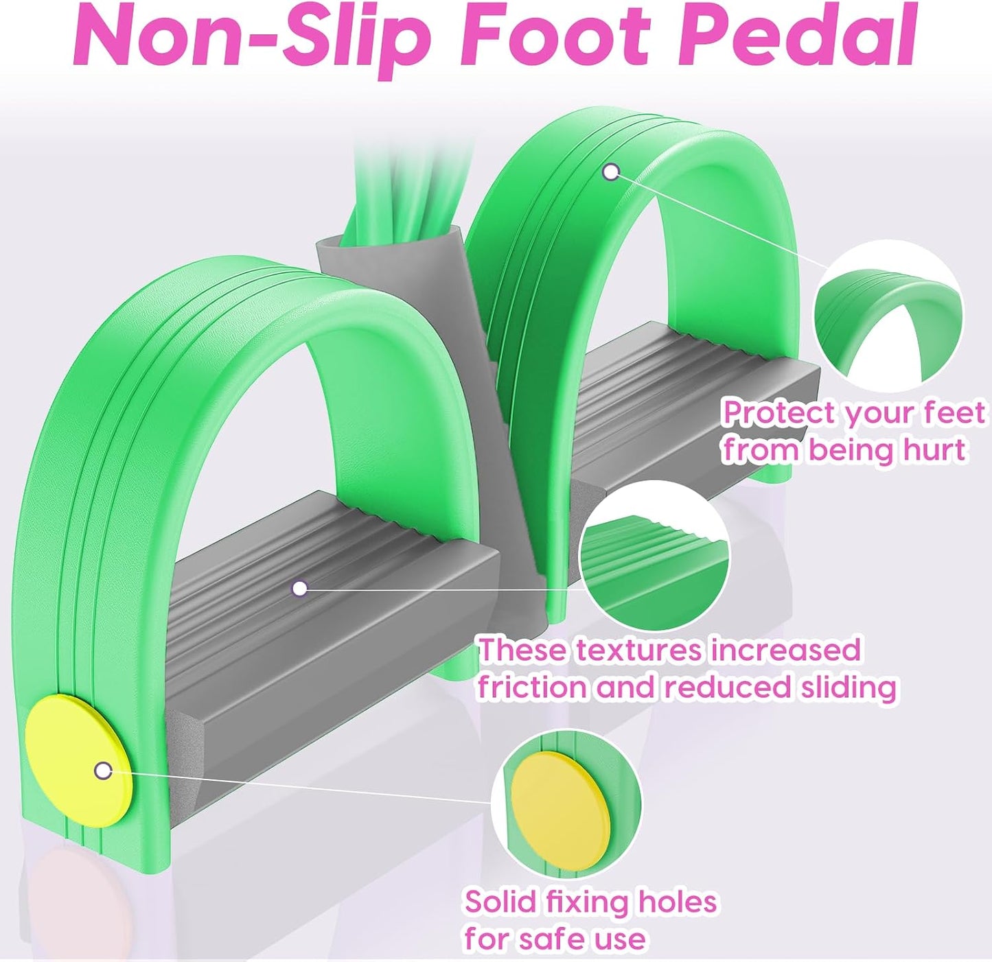 Pedal Resistance Band with Handles, 6-Tubes Natural Rubber Exercise Bands | Upgrade Foot Pedal Resistance Bands for Working Out, Multifunction Fitness Equipment for Abdomen, Waist, Arm, Leg, Pilates