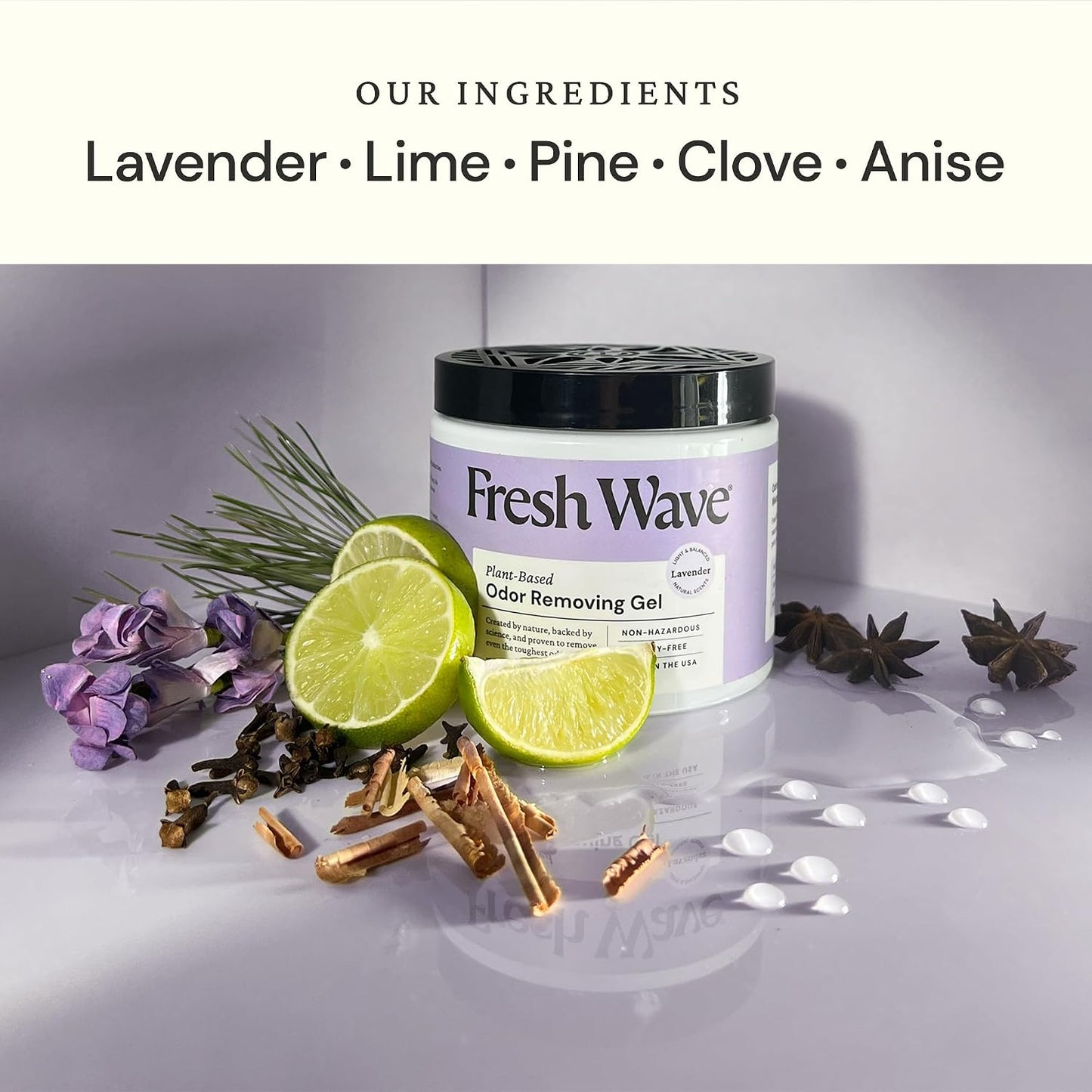 Fresh Wave Original Odor Eliminator Gel 3-Pk 7 oz - Air Freshener for Home | Plant-based essential oils. Lasts 15-30 days per jar. No plug-in needed. Pet-safe, closet and bathroom deoderizer.
