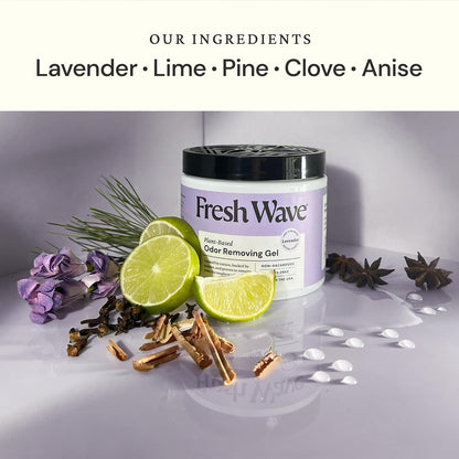 Fresh Wave Original Odor Eliminator Gel 3-Pk 7 oz - Air Freshener for Home | Plant-based essential oils. Lasts 15-30 days per jar. No plug-in needed. Pet-safe, closet and bathroom deoderizer.