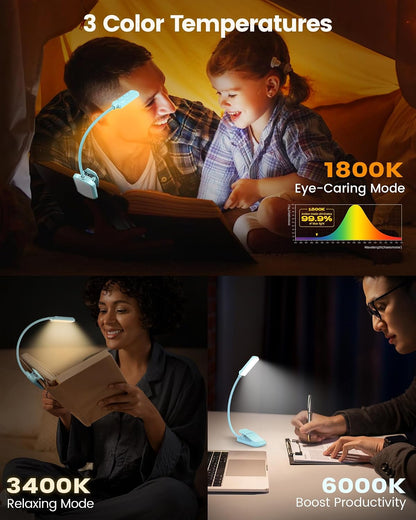 Glocusent 13 LED Book Lights for Reading at Night, Gifts for Book Lovers