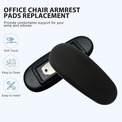 Office Chair Armrest Pads Replacement,Suitable for Most Gaming Chairs | 2 Pack PU Arm Rest Cushion Covers, 10.31" x 4.13" Universal Ergonomic Armrest Cushion for Office Desk Chair Gaming Chair