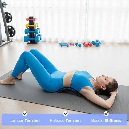 YOLLO Back Stretcher for Lower Back Pain Relief, 4-Level Adjustable Lumbar Support Board, Back Cracker Device with Acupressure Points, Spine Decompression & Posture Correction for Home, Office & Gym