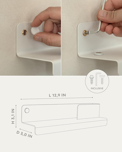 Kazai. Key Holder for Wall 'Holmsen' | Minimalist Key Hooks Design from Berlin | Modern Key Hanger with Metal Shelf | Key Hook Wall Mounted as Hallway Furniture | Sand Taupe