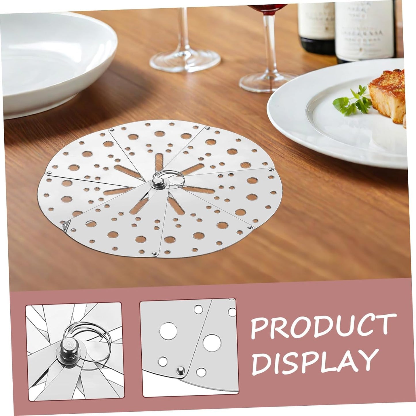 Garneck Adjustable Stainless Steel Anti-spill Lid Multifunctional Pot Cover Overflow Stopper Kitchen Spill Stopper Cover for Cooking and Steaming