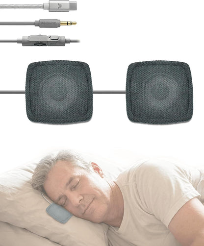 Avantree Slumber Mini - Wired Pillow Speaker for Sleeping | Soft Bedtime Audio, No Charging Needed, In-Line Volume Control, USB-C & AUX, Sleep Audio for Podcasts & Audiobooks