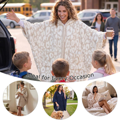WDCOZY Wearable Blanket Hoodie Poncho Throw Comfy Soft Warm Cape Shawl Cozy Cloak Wrap Hooded with Sleeves For Women Adults