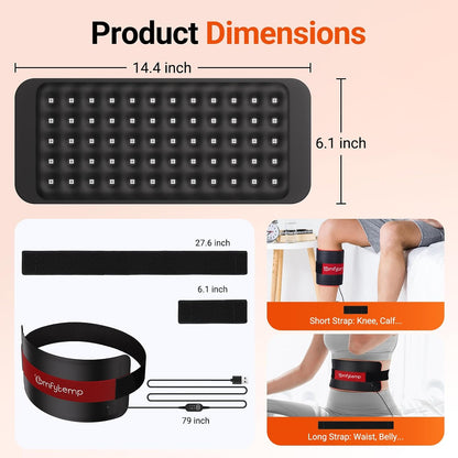 Comfytemp Red Light Pad for Body, 14.4'' x 6.1'', 660nm & Invisible 850nm