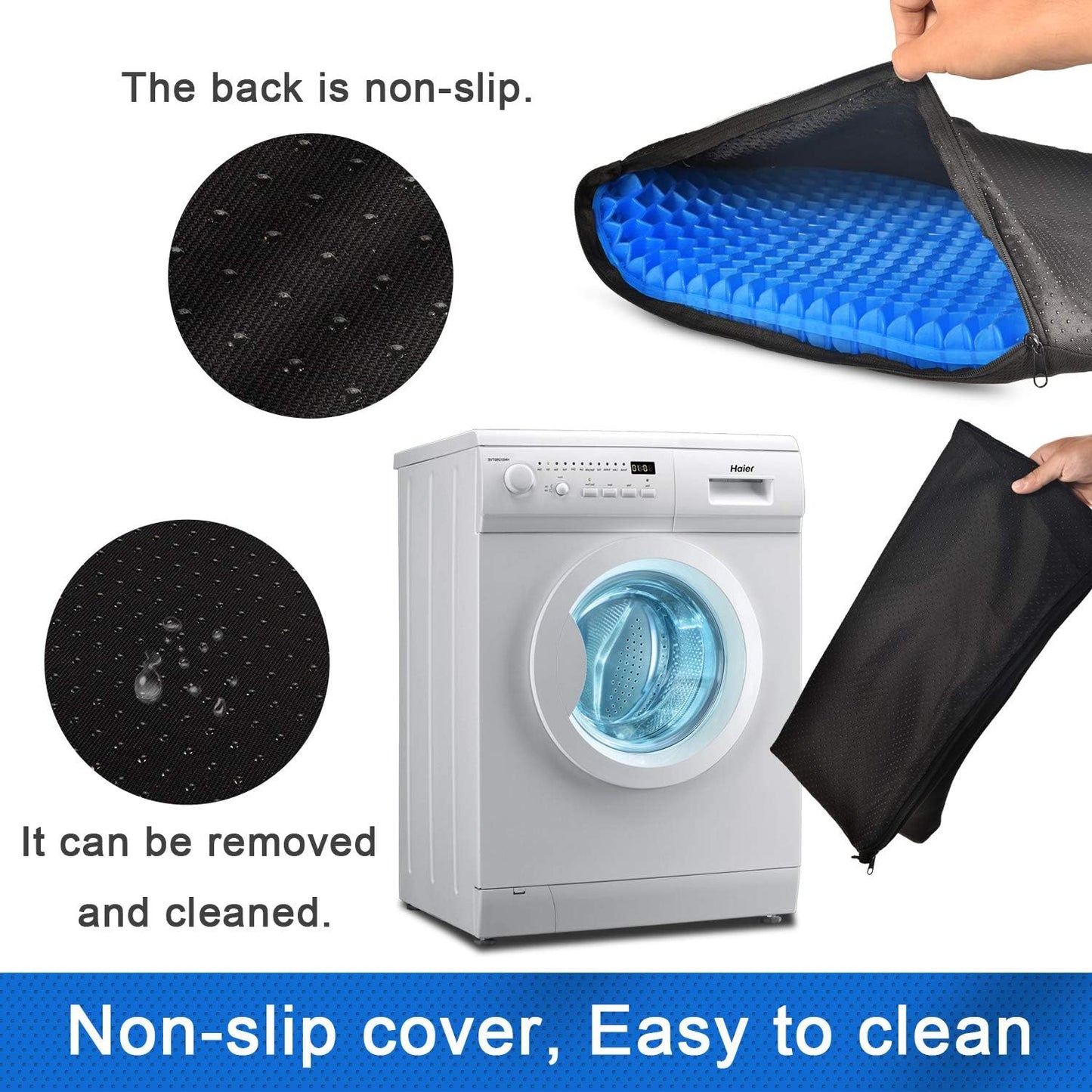 OMCOZY Gel Seat Cushion, Cooling Cushion (Super Large & Thick), Breathable Honeycomb Design Absorbs Pressure Points Seat Cushion, Gel Cushion for Office Chair, Home Car seat Cushion for Wheelchair