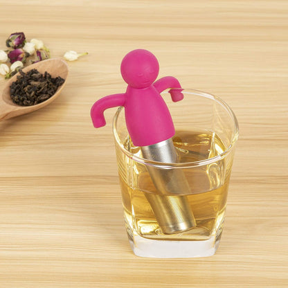 Leden Tea Infuser for Loose Leaf Tea Cute Tea Strainer Ball Stainless Steel Extra Fine Mesh Tea Steeper Filter for Cup Mug Silicone Handle Grey