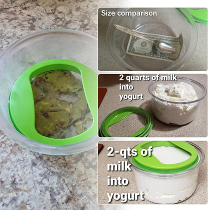 2 Pack Guacamole Keeper, With Green Airtight Lid And Avacado Multi-Functional Cutting Tool, Avocado Container, For Guacamole, Fruit, Salad Storage
