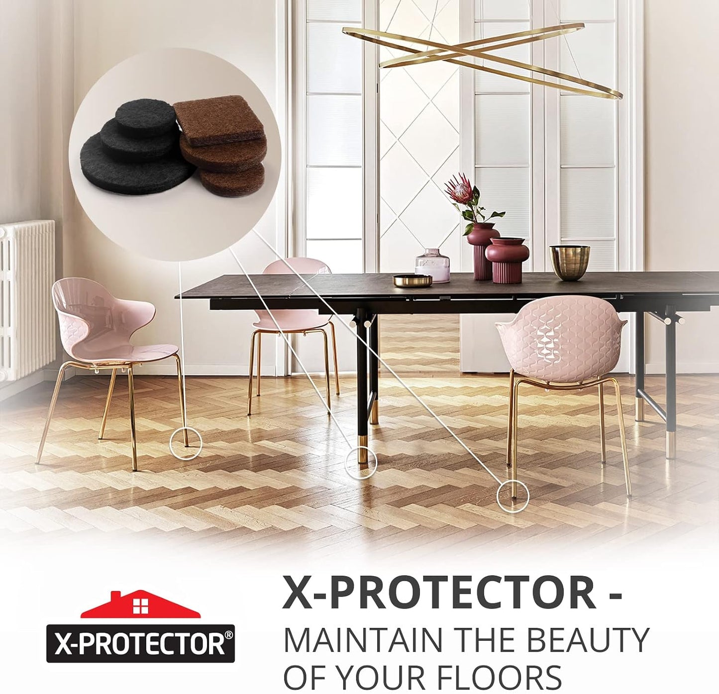 Felt Furniture Pads X-PROTECTOR 235 PCS Premium Furniture Pads - Felt Pads Furniture Feet Best Wood Floor Protectors - Protect Your Hardwood & Laminate Flooring! | Furniture Feet Best Wood Floor Protectors - Protect Your Hardwood & Laminate Flooring!