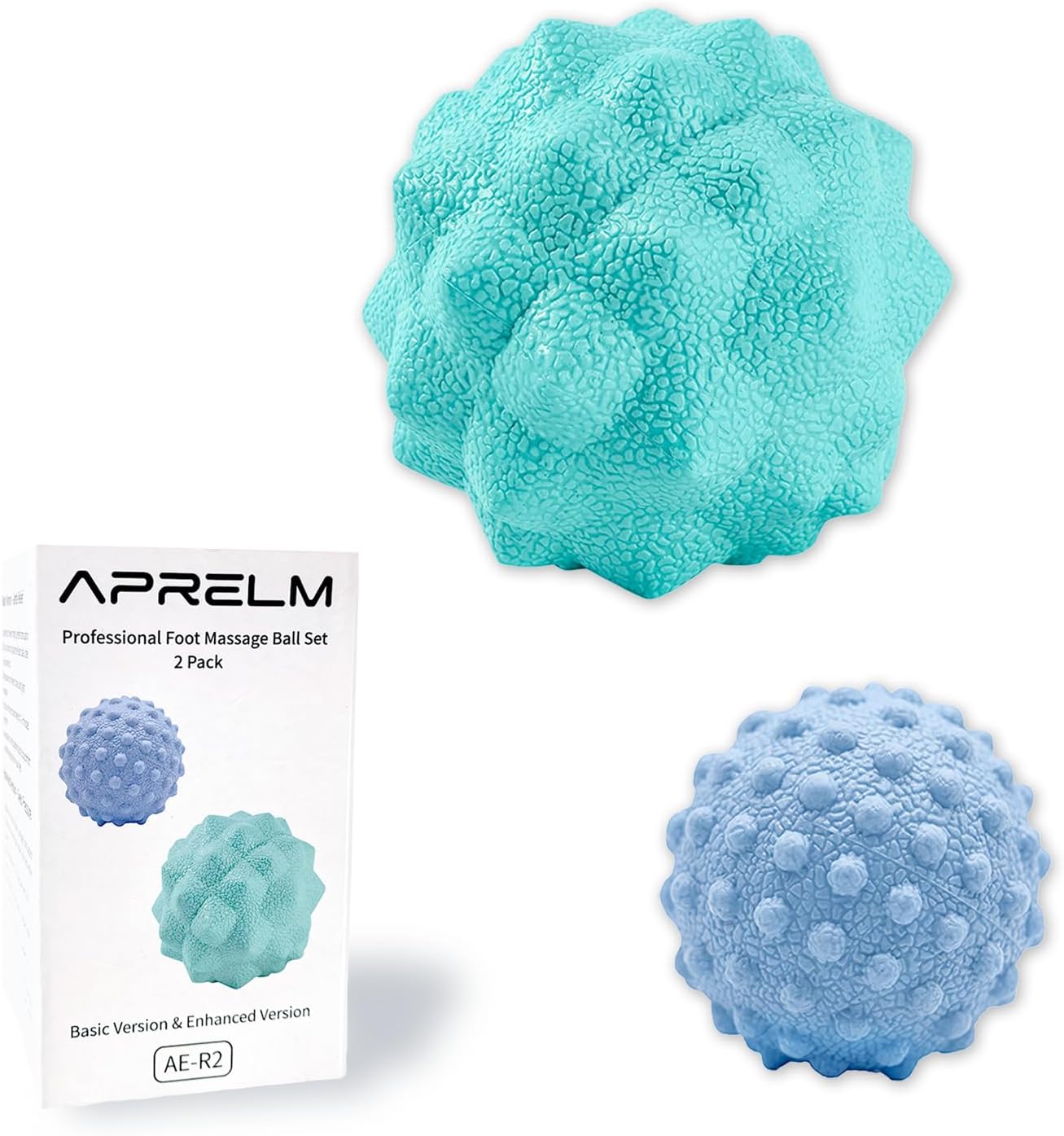 Foot Massage Ball Set for Plantar Fasciitis Relief, 2 Pack (Basic & Enhanced)