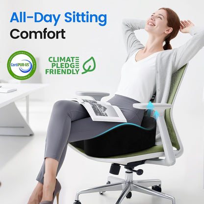 Seat Cushion, Non-Slip Memory Foam Chair Cushion for Taibone, Black/Large