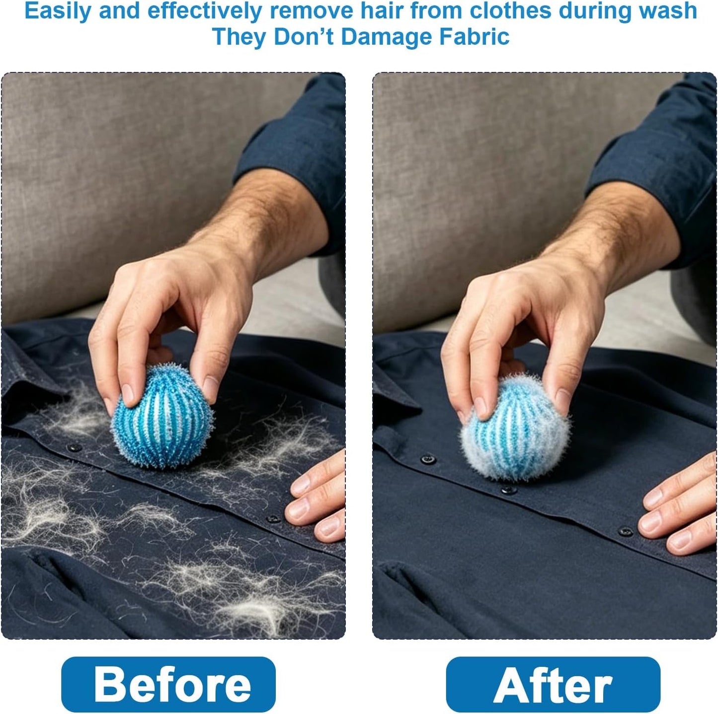 20Pcs Pet Hair Remover for Laundry, 1.4 inch Mini Ball Lint Traps | Effective Dryer Ball for Cat Dog Pet Hair in Clothes,Sheets,Towels, Lint Catcher for washing Machine Without Damaging Fabrics