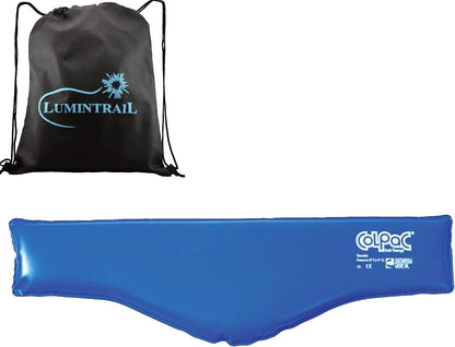 Chattanooga ColPac, Reusable Gel Ice Pack, Cold Therapy for Neck, Shoulder, Upper Back for Headaches, Inflammation, 23" Neck Contour, Blue Vinyl, with a Lumintrail Drawstring Bag