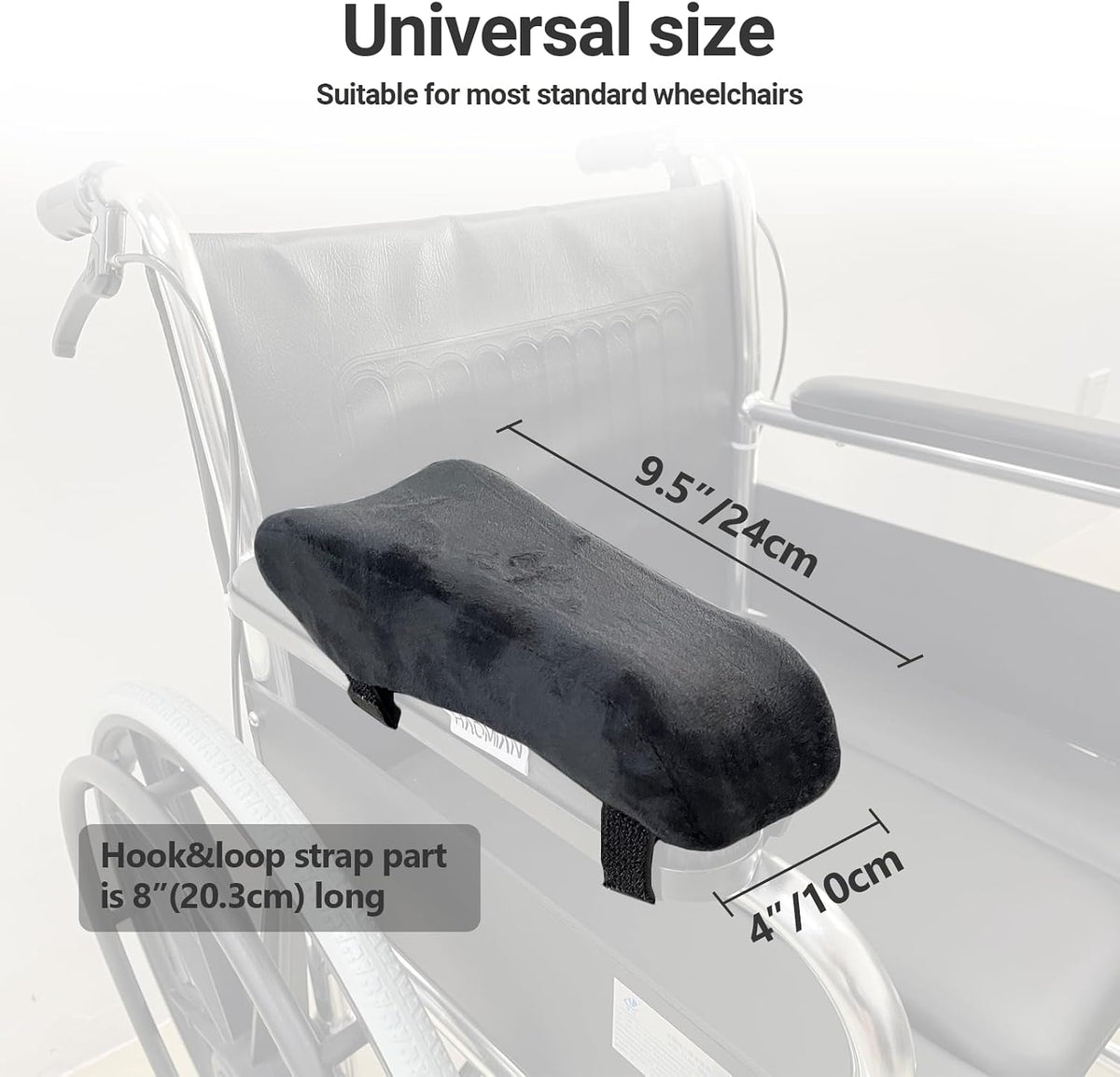 EDWERD Elderly Wheelchair Armrest Pad - Mobility Scooter Elbow Pillow Tray Soft Cushion Memory Foam Arm Stabilizer Accessories, 1PCS