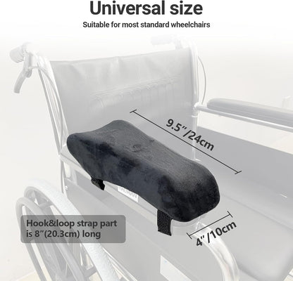 EDWERD Elderly Wheelchair Armrest Pad - Mobility Scooter Elbow Pillow Tray Soft Cushion Memory Foam Arm Stabilizer Accessories, 1PCS