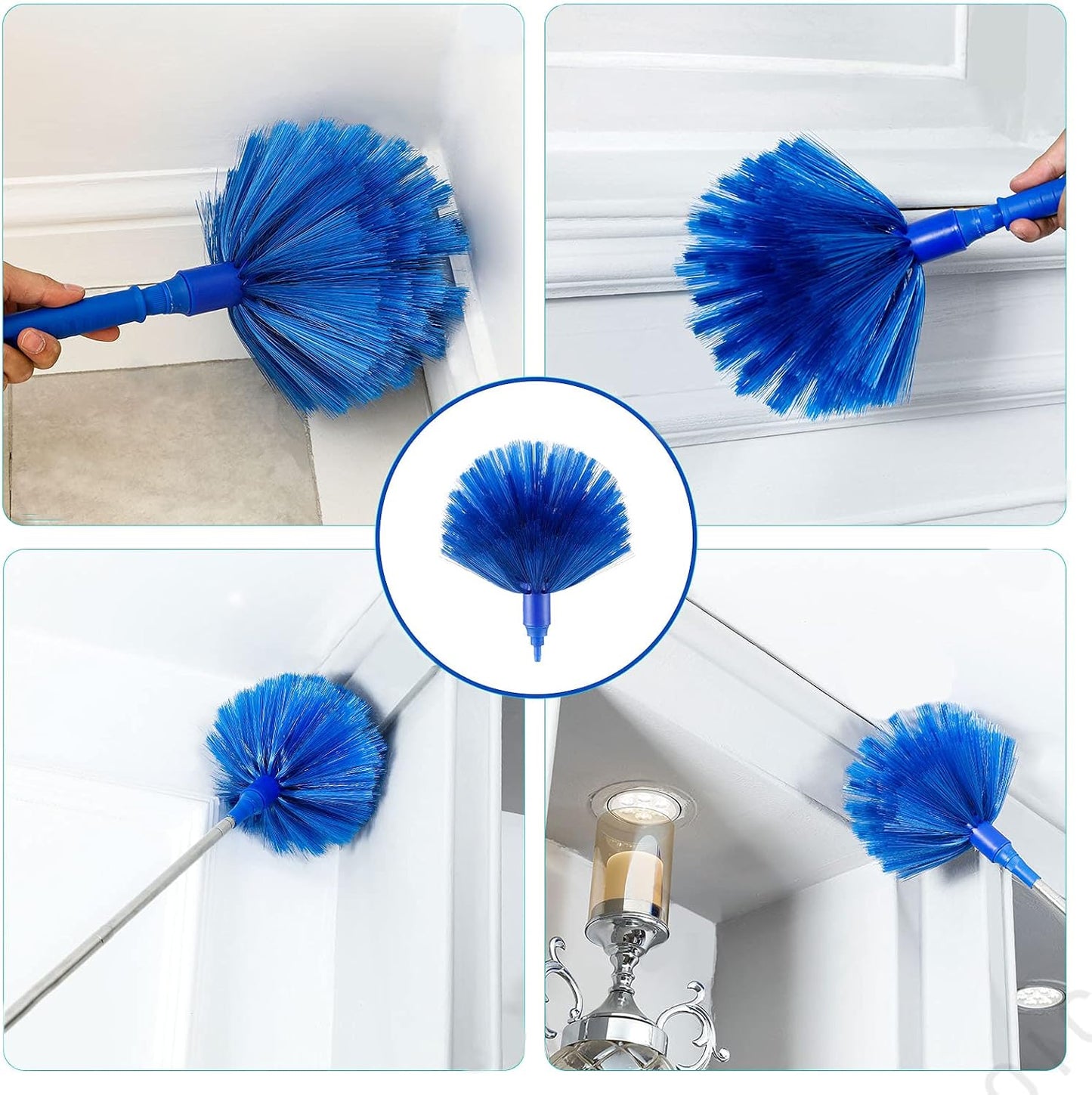 ZZ LAZYCOTTAGE 10 PCS Microfiber Feather Duster Kit, Dusters for Cleaning with Extension Pole, Retractable Bendable, Gap Dust Brush Blind Duster, for Cleaning Ceiling Fan, High Ceilings, Cars