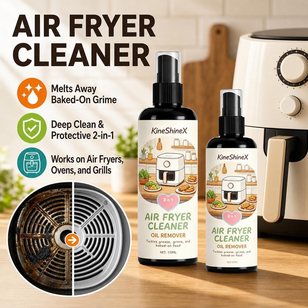 2-in-1 Air Fryer Cleaner and Degreaser Spray, Powerful Kitchen Degreaser Foam Spray, Fast and Powerful Oil-RemovingSpray, Multi-Use DegreaserSpray for Grill, Oven, Home Kitchen