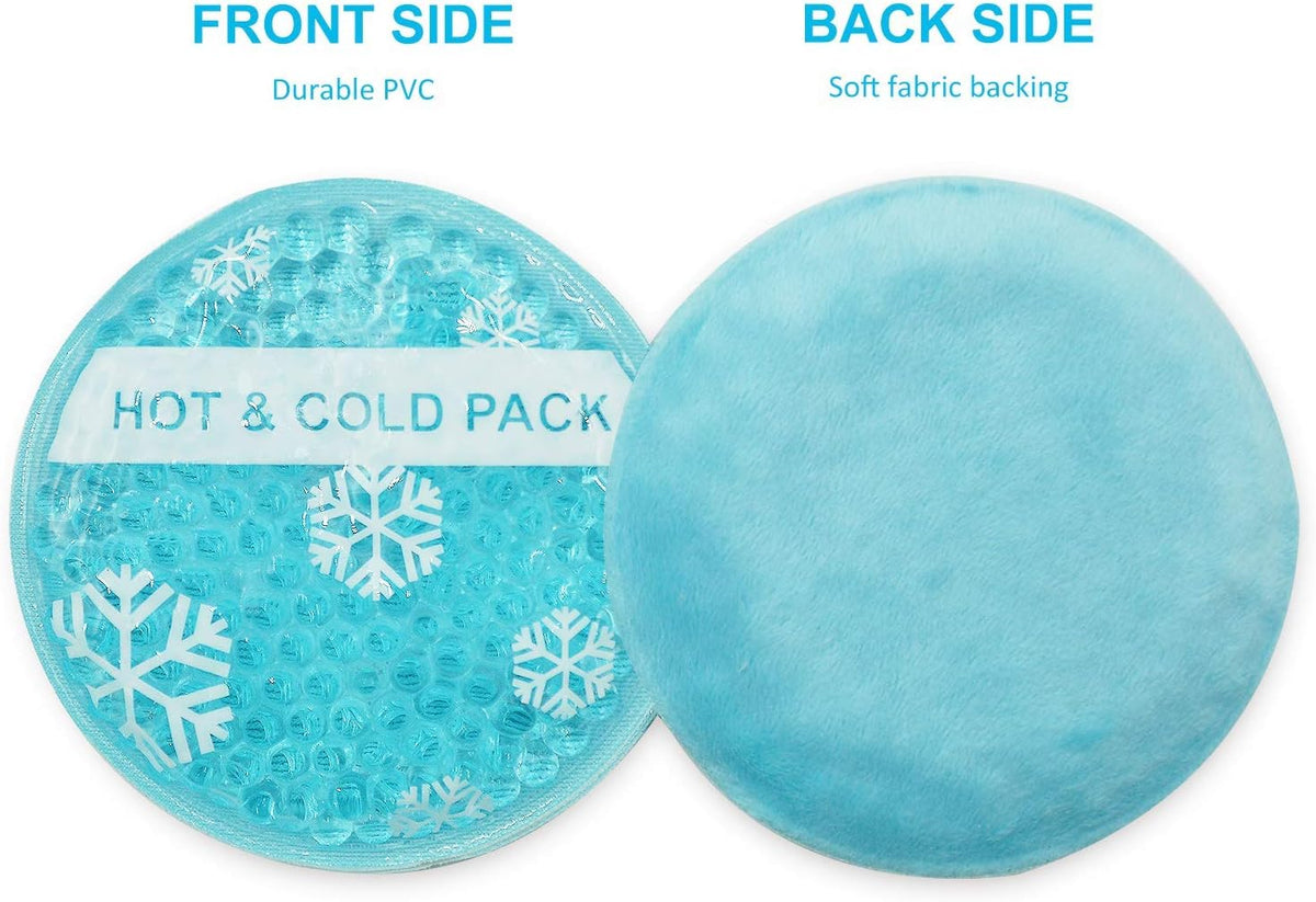 OLESILK Small Round Gel Beads Ice Packs with Cloth Backing, 6 Packs