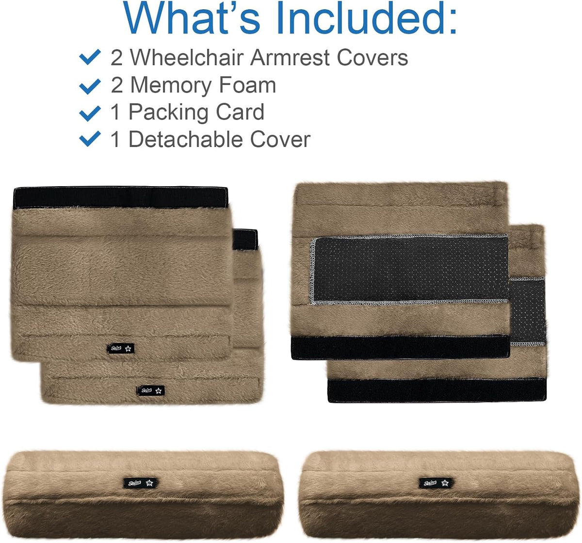 SPRING SEAON Wheelchair Armrest Pads Covers Fuzzy Desk Chair Arm Pads Soft