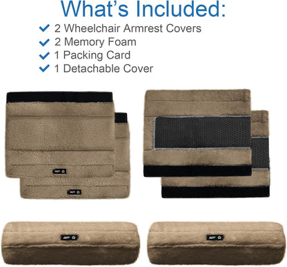 SPRING SEAON Wheelchair Armrest Pads Covers Fuzzy Desk Chair Arm Pads Soft