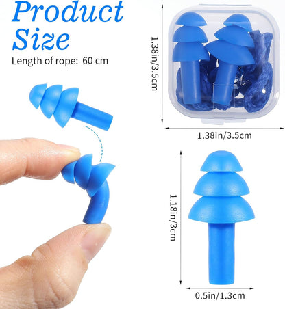 6 Pairs Ear Plugs for Swimming, Soft Silicone Swimming Ear Plugs Noise