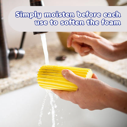 Scrub Daddy Damp Duster, Multipurpose Dusters for Cleaning - Wooden & Venetian Blind Cleaner Tool, Ridged Wet Dust Sponge for Skirting Board, Radiator, Blinds & Mirrors, Home Cleaning Products, Pink
