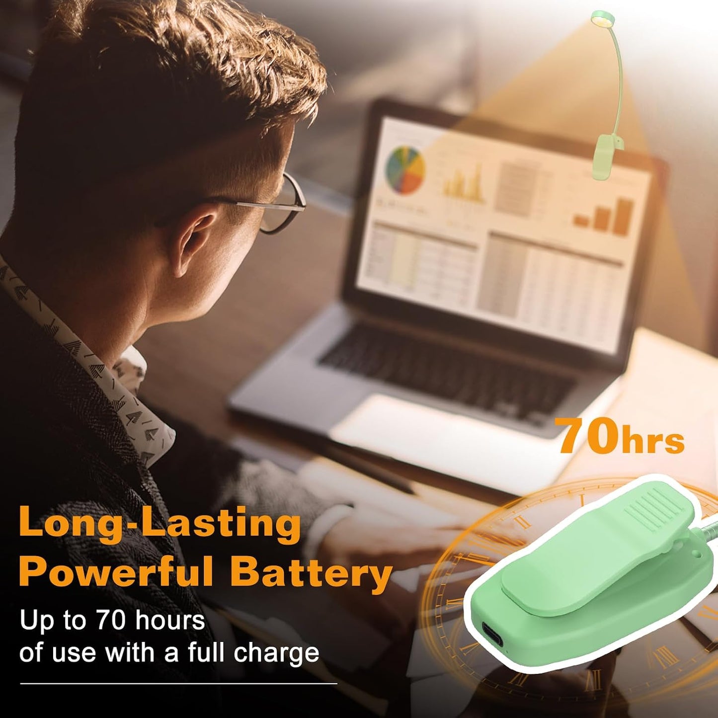KTEBO 2 Pack Rechargeable Book Light Clip-On Reading Light for Books in Bed | 9 eye-friendly modes from 3 color temperatures and 3 brightness, USB-C up to 30 hrs - Black & Black
