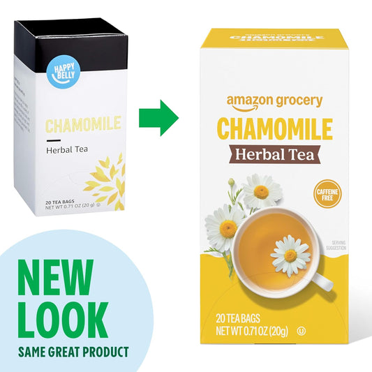 Amazon Grocery, Chamomile Herbal Tea Bags, 20 Ct