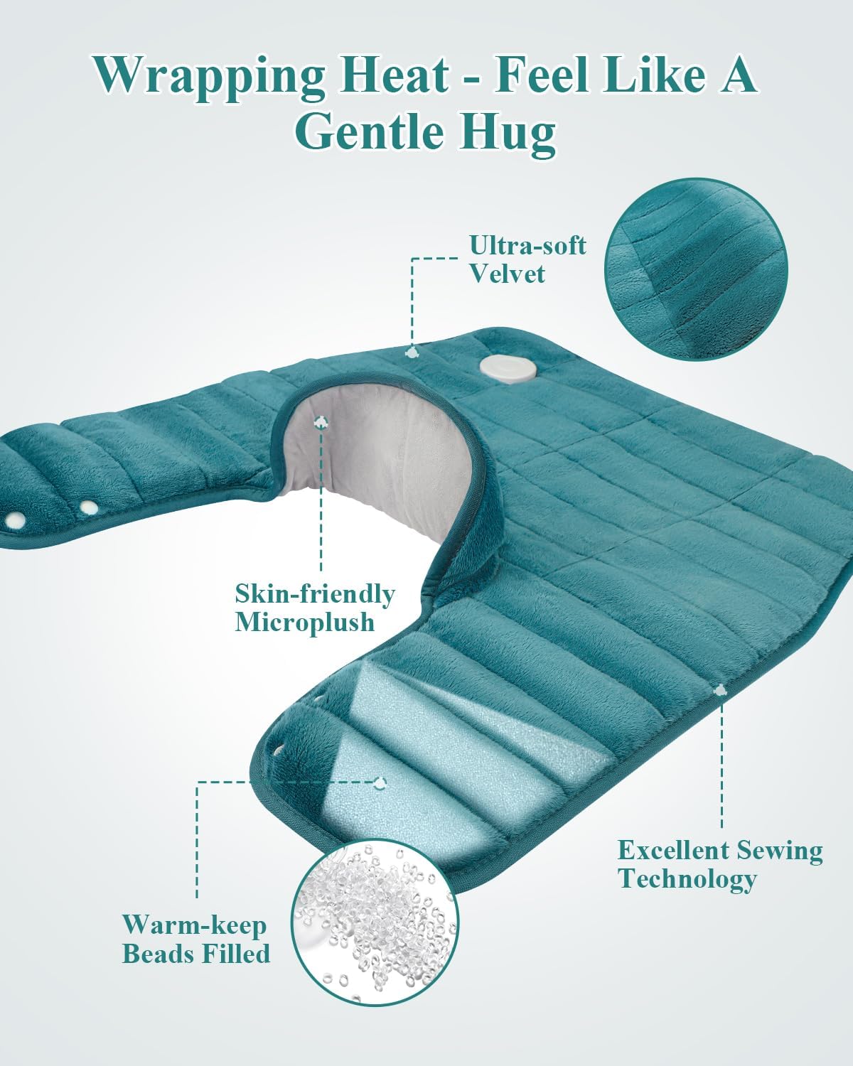 Heating Pad for Neck and Shoulders and Back Weighted,24x23In,Silver Grey | Electric Heated Wrap for Daily Relaxation, 6 Heat Settings, 4 Auto-Off Timers, Large Heat Pad for Women Men,Birthday Gift