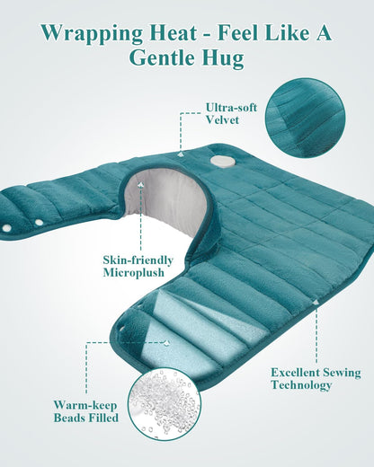 Heating Pad for Neck and Shoulders and Back Weighted,24x23In,Silver Grey | Electric Heated Wrap for Daily Relaxation, 6 Heat Settings, 4 Auto-Off Timers, Large Heat Pad for Women Men,Birthday Gift