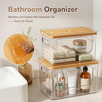 Hudgan Potato and Onion Storage Bin for Pantry Organizers Straight Side, Stackable, 2 Set