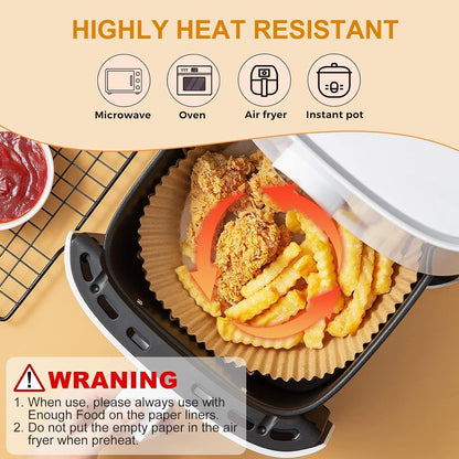 400 Pcs 8" Square Air Fryer Liners Disposable, Airfryer Paper for 5-8QT | Food-grade Parchment Paper for Air fryer Basket, Non-Stick, OilProof Baking Sheets for Oven Pan